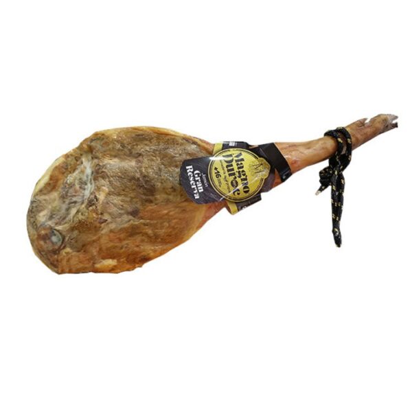 Ofertă Jamon spaniol Serrano Magno Duroc Gran Reserva cu suport si  cutit, de la leaderul spaniol Duriber!